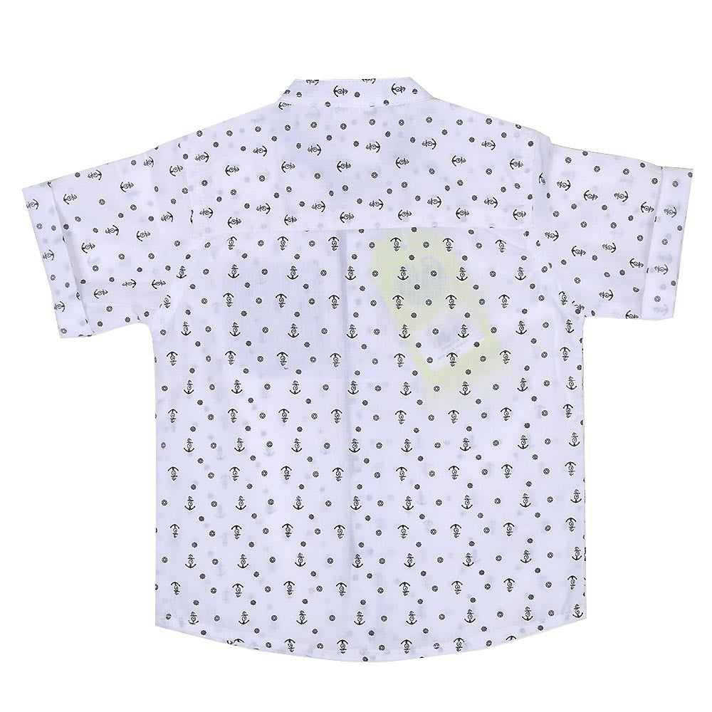 Infant Boys Shirt Printed Anchor - White Prin