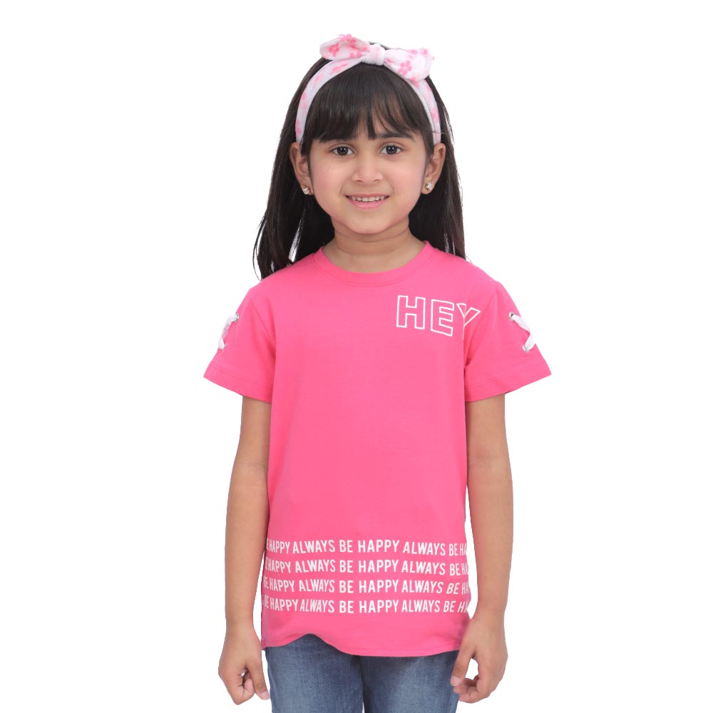 Girls T-Shirt Hey - H.Pink