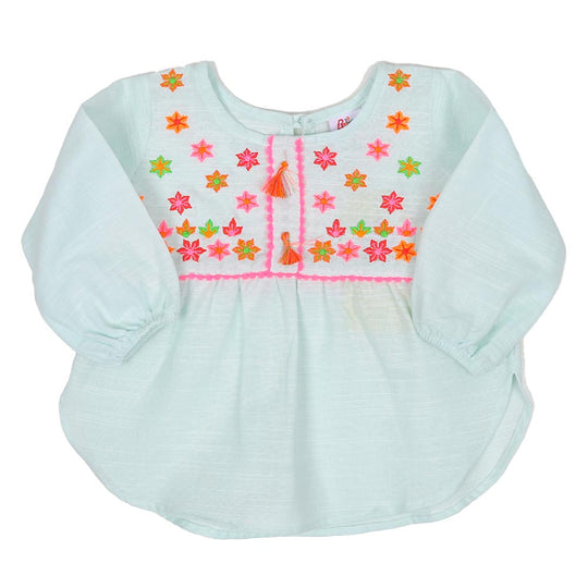 Infant Girls Emb Kurti Blossoming - Mint