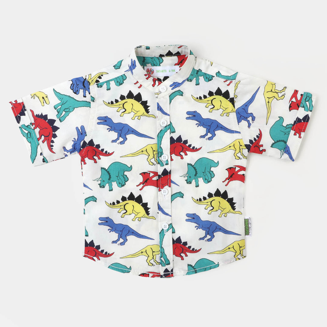 Infant Boys Casual Shirt Multi-Dino | White