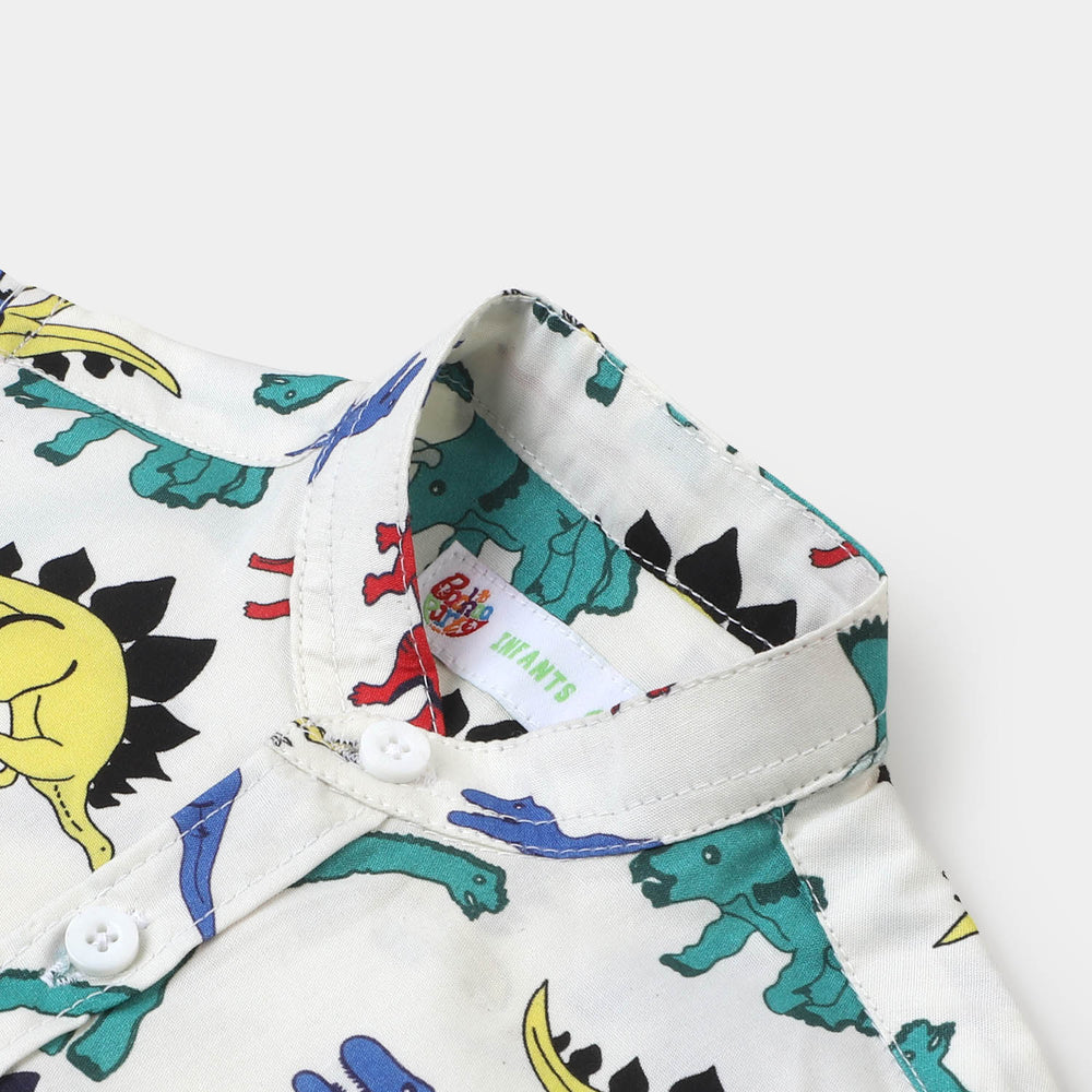 Infant Boys Casual Shirt Multi-Dino | White