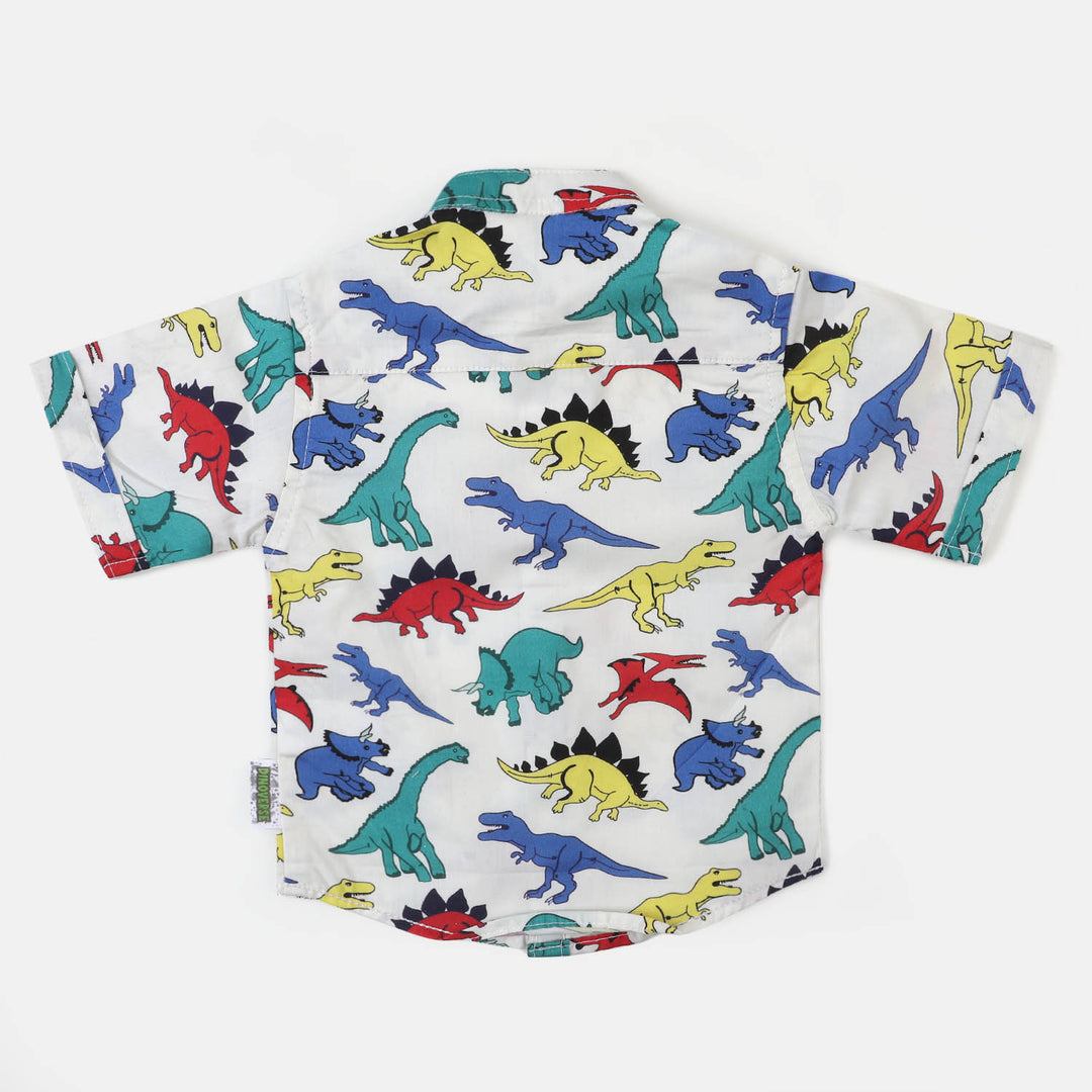 Infant Boys Casual Shirt Multi-Dino | White