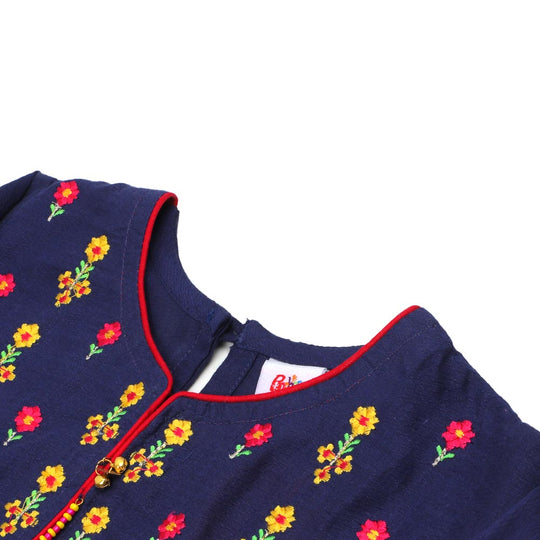Girls Jacquard 3Pcs Fancy Royal Girl - NAVY