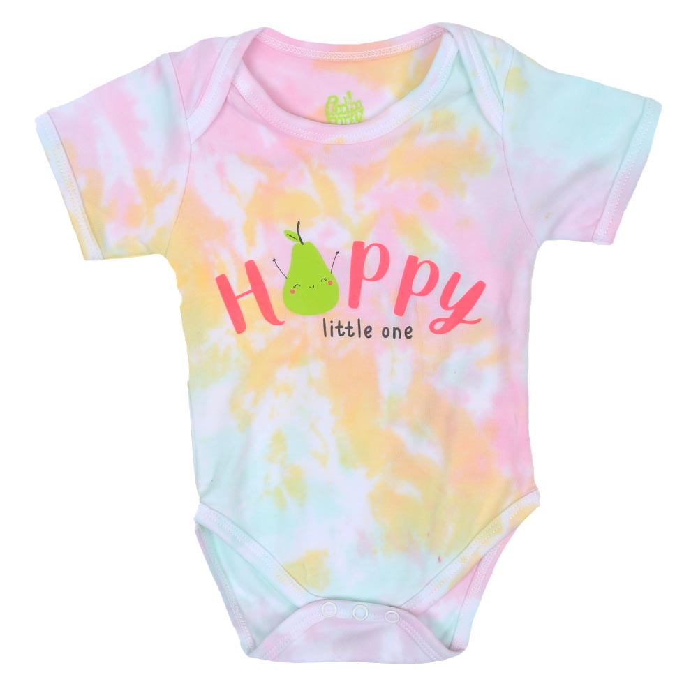 Unisex Romper Tie Dye Happy - White