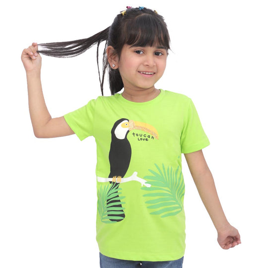 Girls T-Shirt H/S Toucan Love - Green