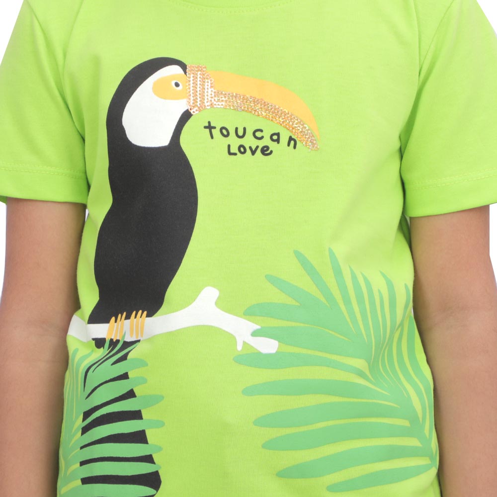 Girls T-Shirt H/S Toucan Love - Green