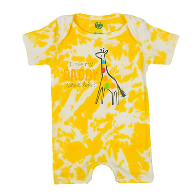 Infant Boys Knitted Romper Love Mummy Daddy -  Yellow