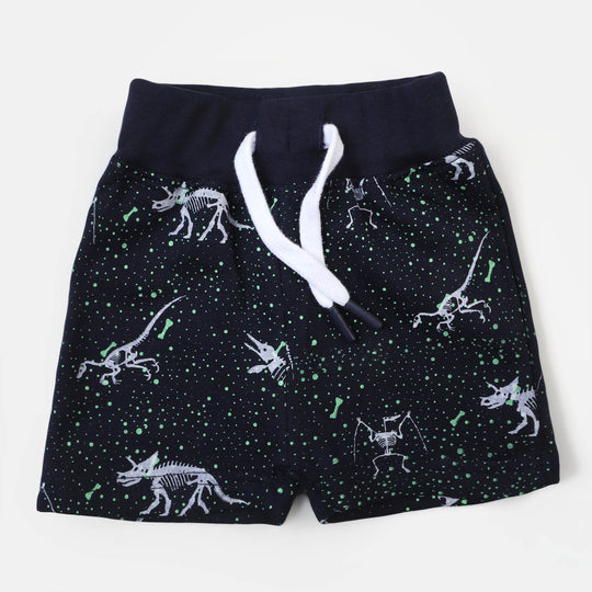 Infant Boys Knitted Short Dino All Over | Navy Blue