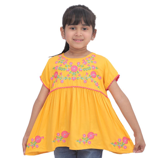 Girls Top G&D EMB - Citrus
