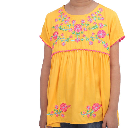 Girls Top G&D EMB - Citrus