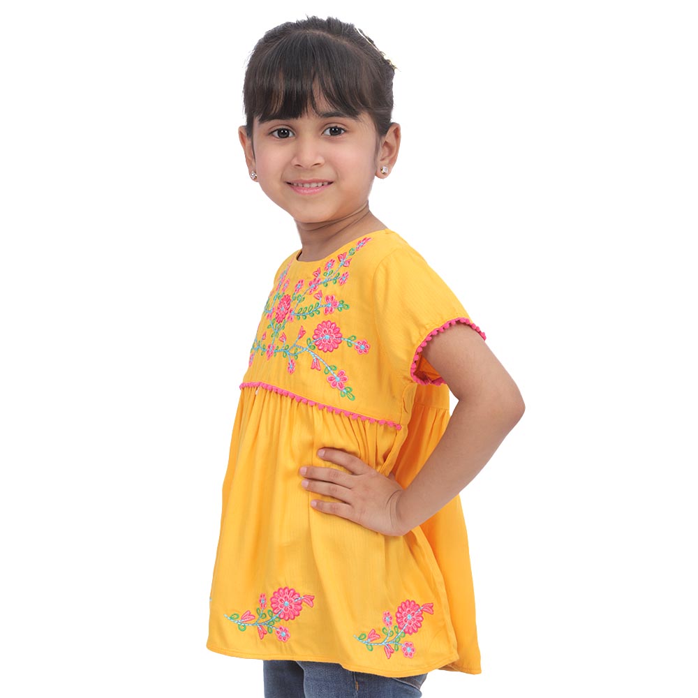Girls Top G&D EMB - Citrus