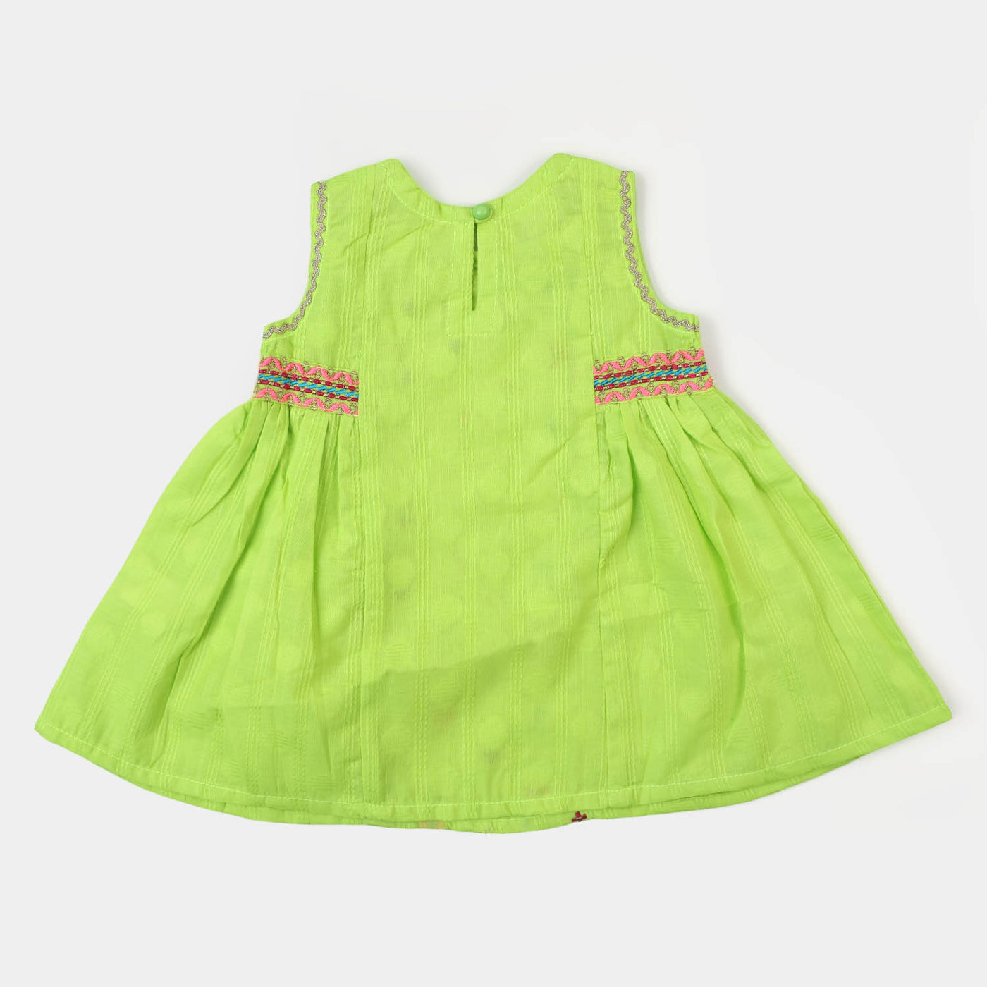 Infant Girls Jacquard EMB Kurti Flowers | Neon Green