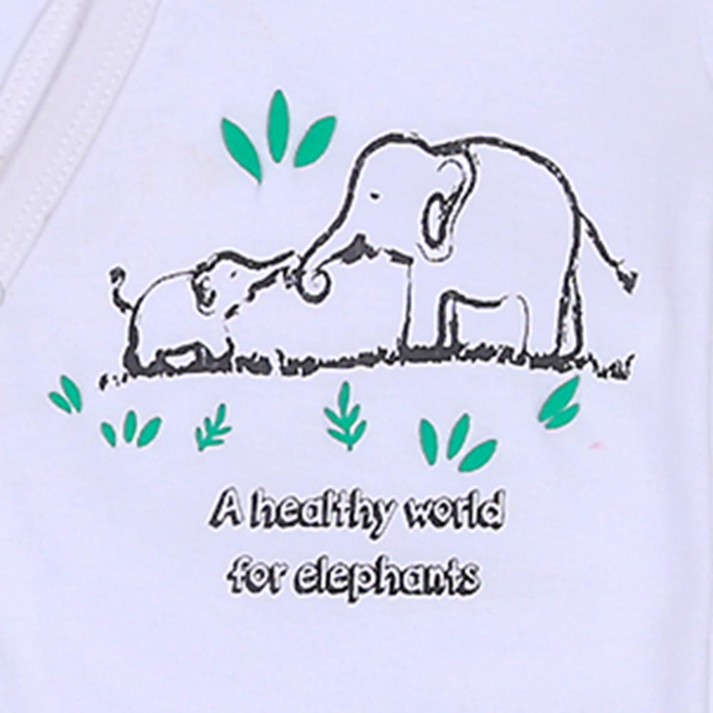 Infant Boys Knitted Romper Elephants - White