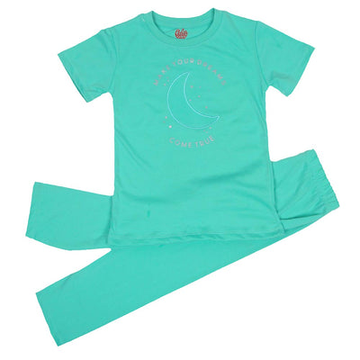 Girls Knitted Night Suit - Mint