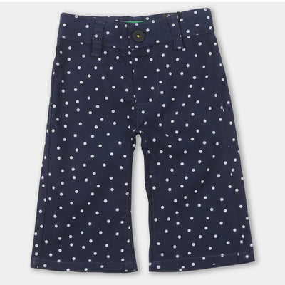 Infant Girls Pant Cotton Dot - Navy Blue