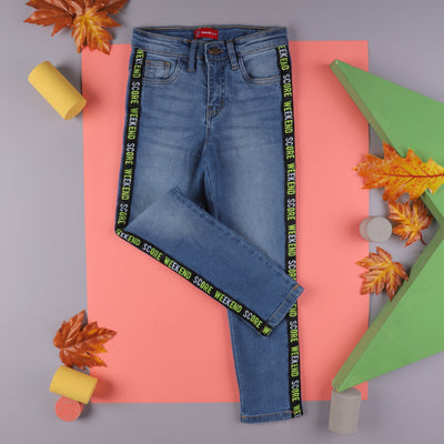 Weekend Score Denim Pant For Boys - Ice Blue