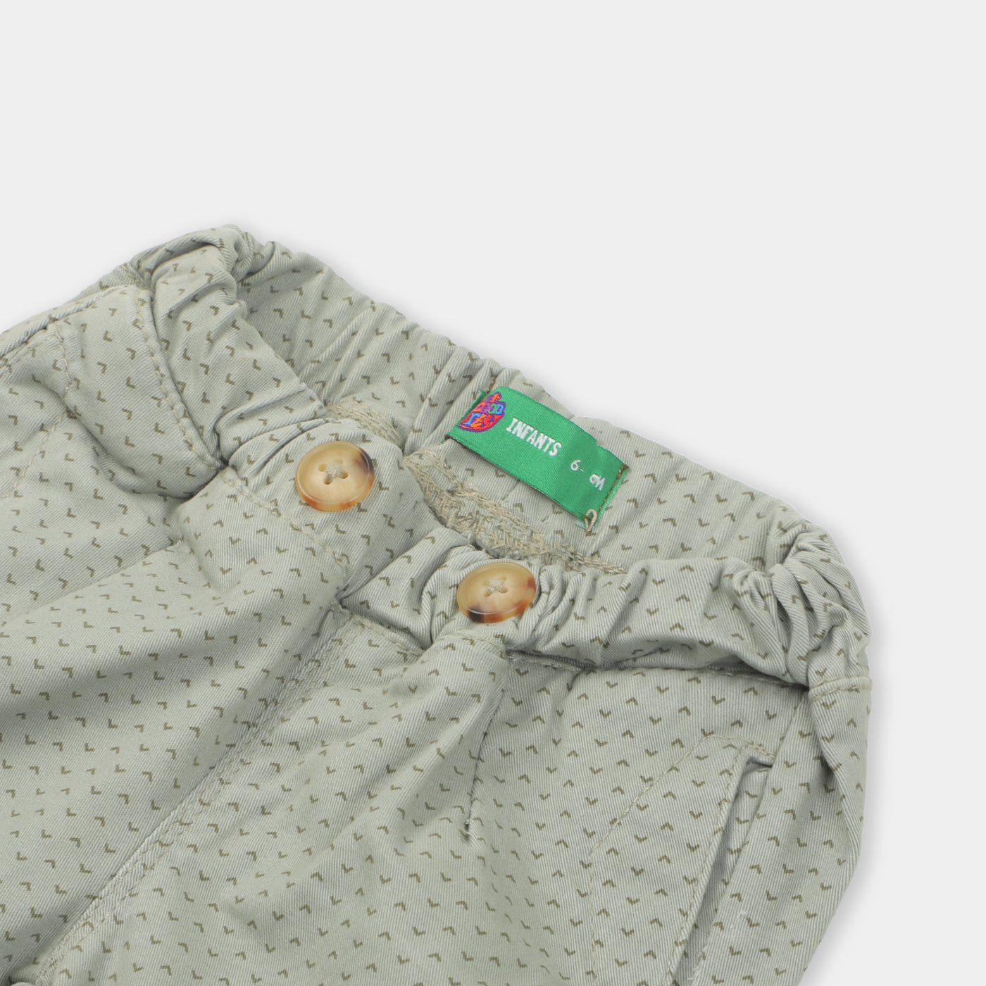 Infant Boys Pant Cotton Stylized - Light Grey