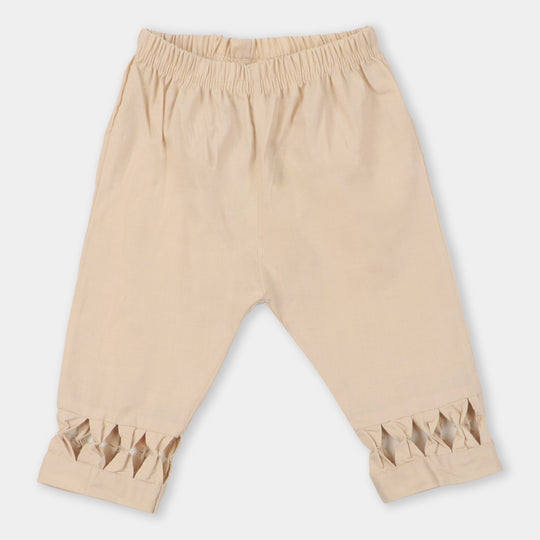 Infant Girls Bow Pant - Fawn