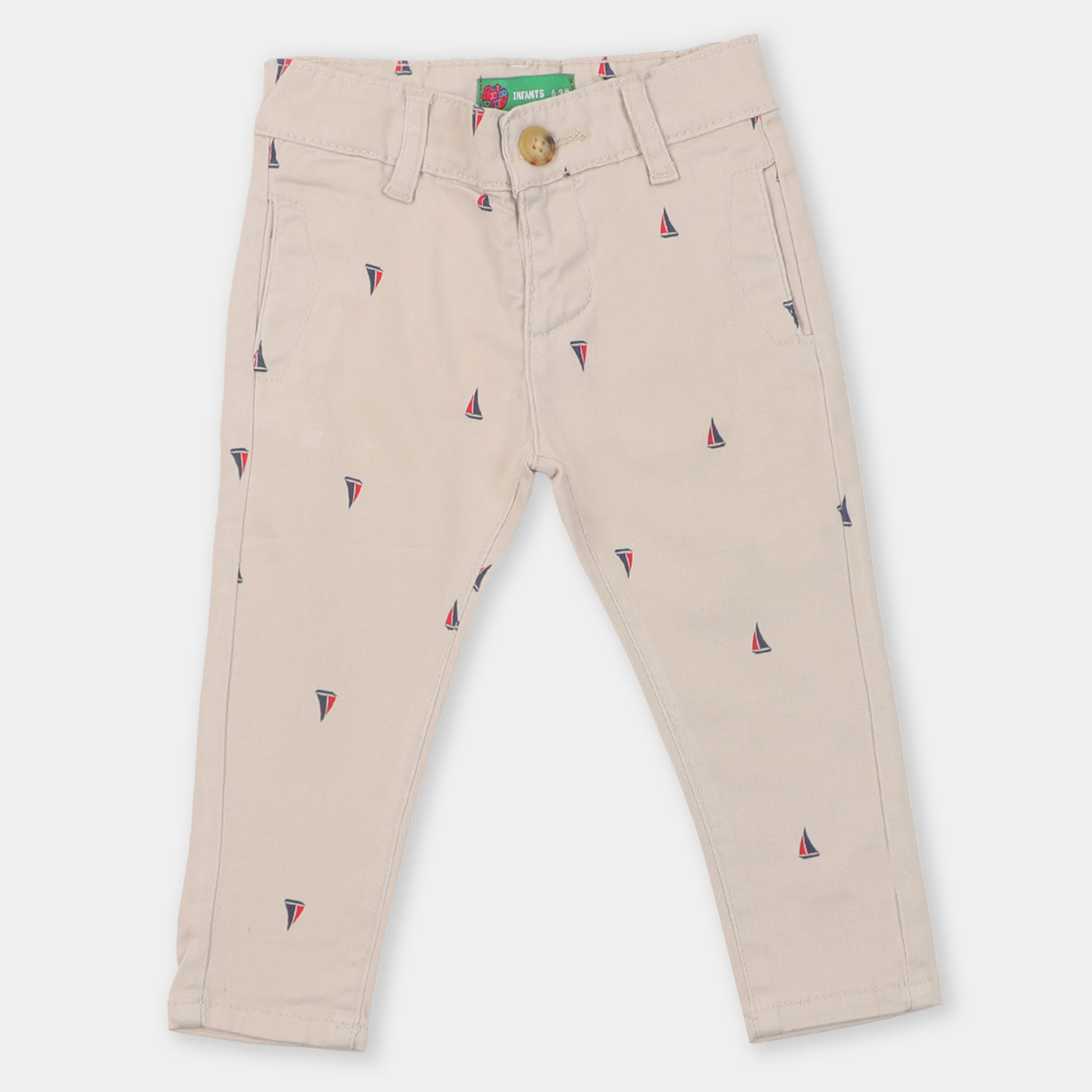 Infant Boys Pant Cotton AOP - Stone