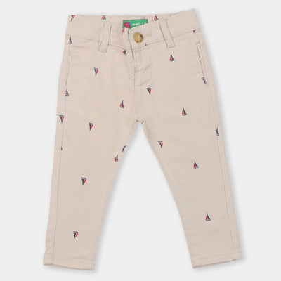 Infant Boys Pant Cotton AOP - Stone