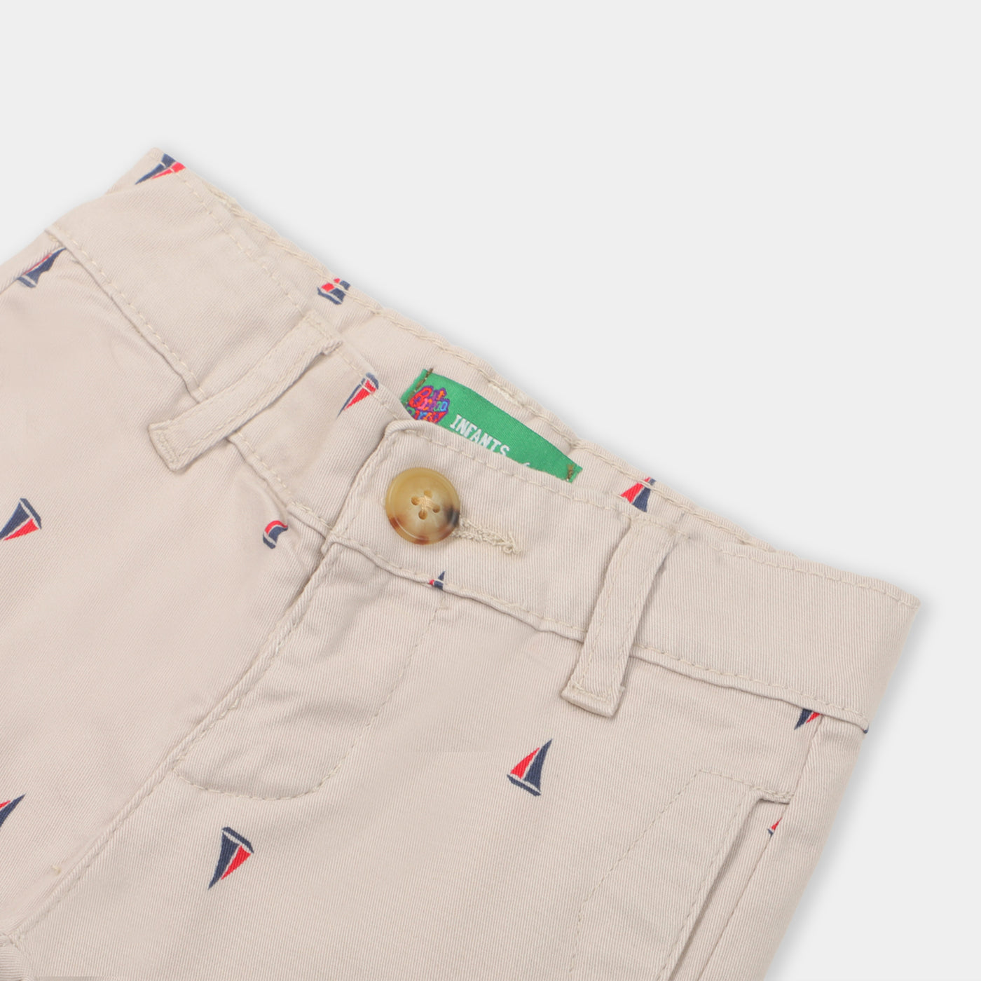 Infant Boys Pant Cotton AOP - Stone