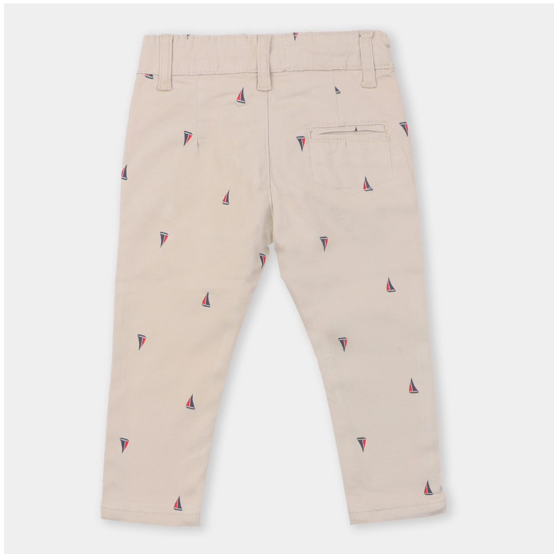 Infant Boys Pant Cotton AOP - Stone