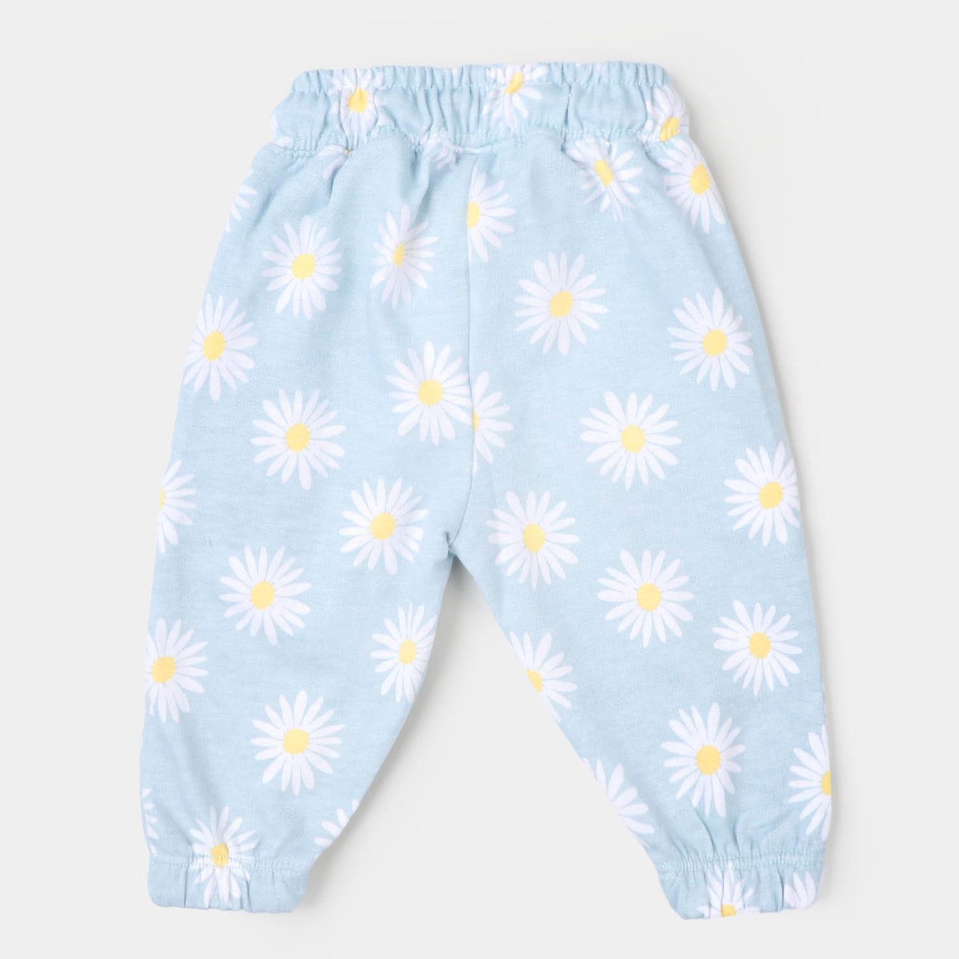 Infant Girls Terry Pajama Daisy Flower - Light Blue