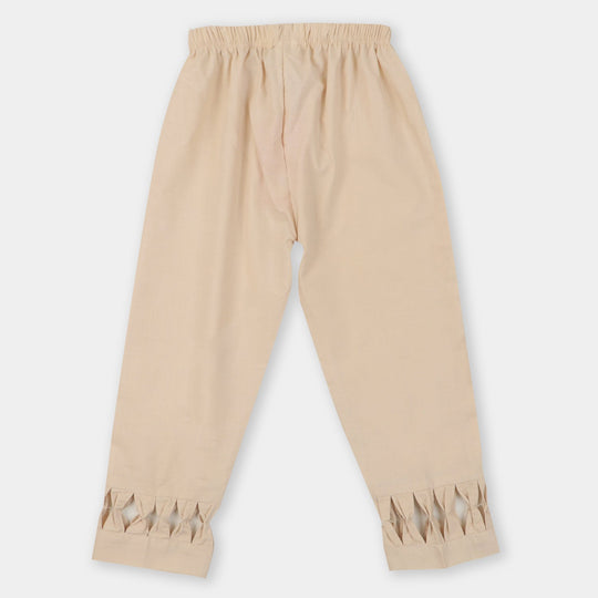 Teens Girls Casual Plain Pant - Fawn