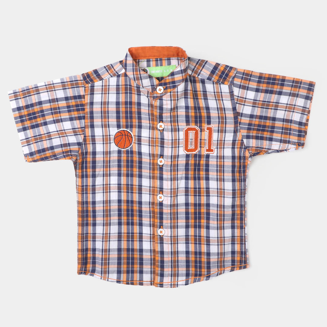 Infant Boys Casual Shirt Basket Ball - Check