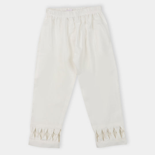 Infant Girls Bow Pant - White