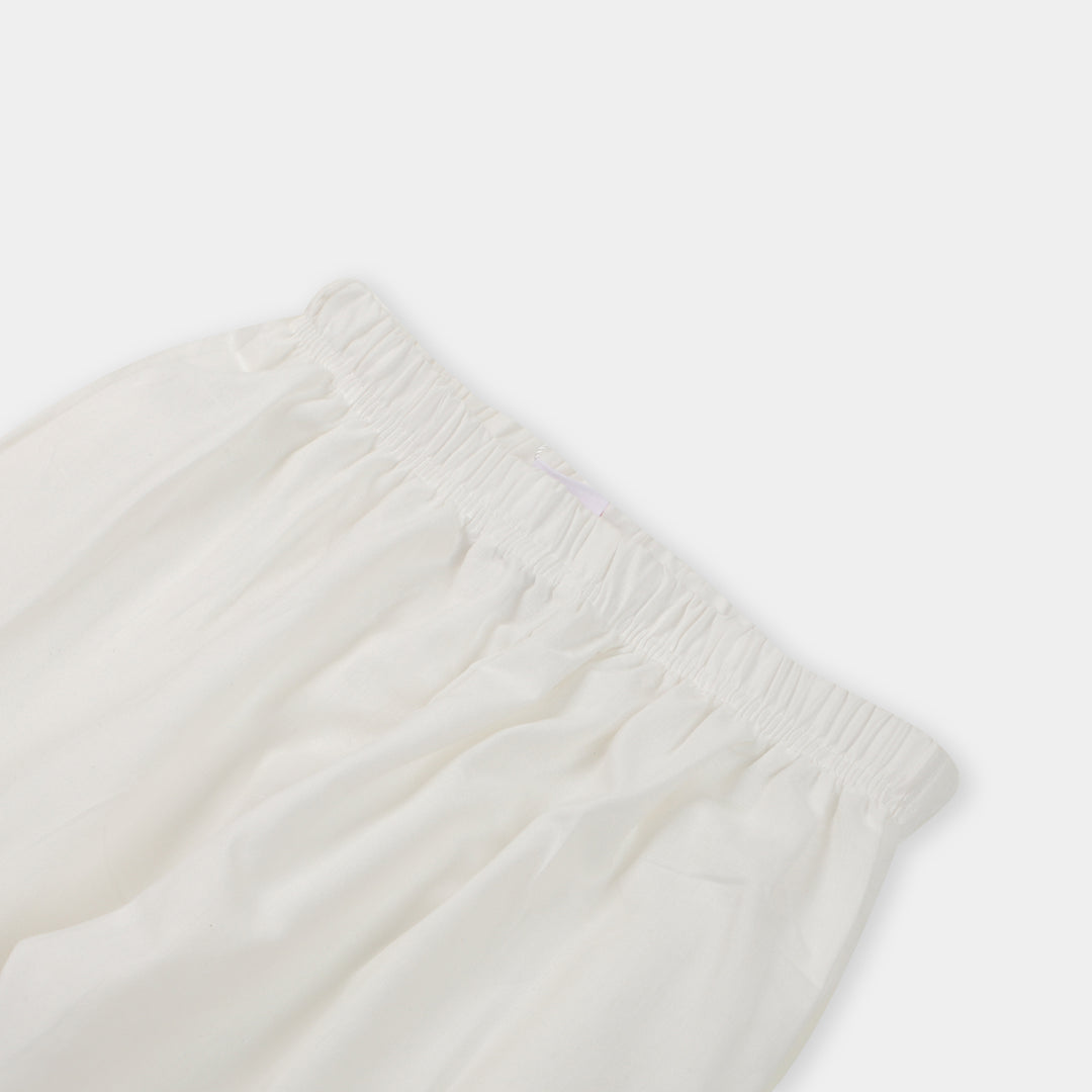 Infant Girls Bow Pant - White