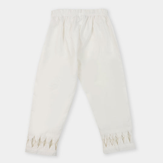 Infant Girls Bow Pant - White