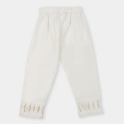 Girls Bow Pant - Off White