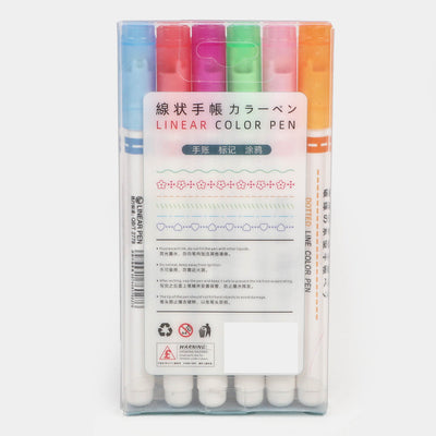 Students Curve Liner Color Pen 6 Pack