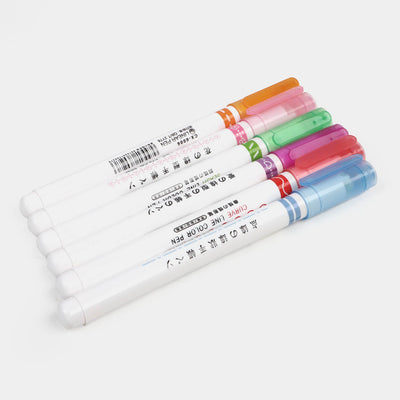 Students Curve Liner Color Pen 6 Pack