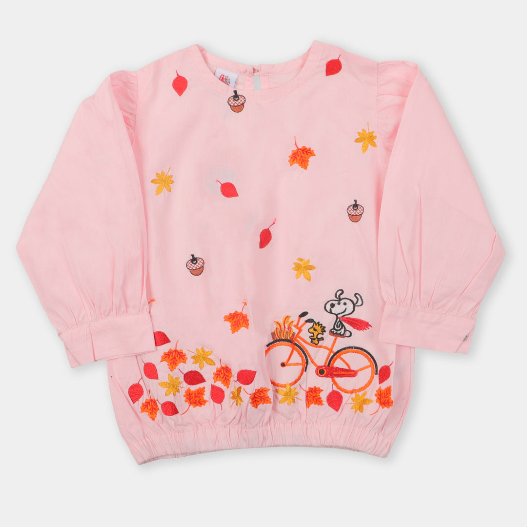 Girls Embroidered Top - Pink