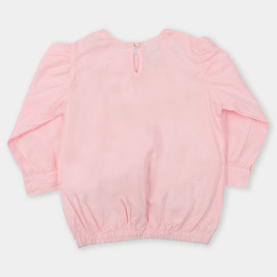 Girls Embroidered Top - Pink