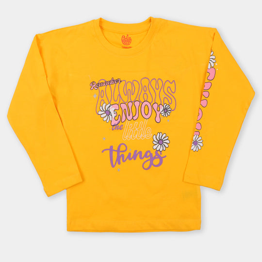 Girls T-Shirt F/S Enjoy - Yellow