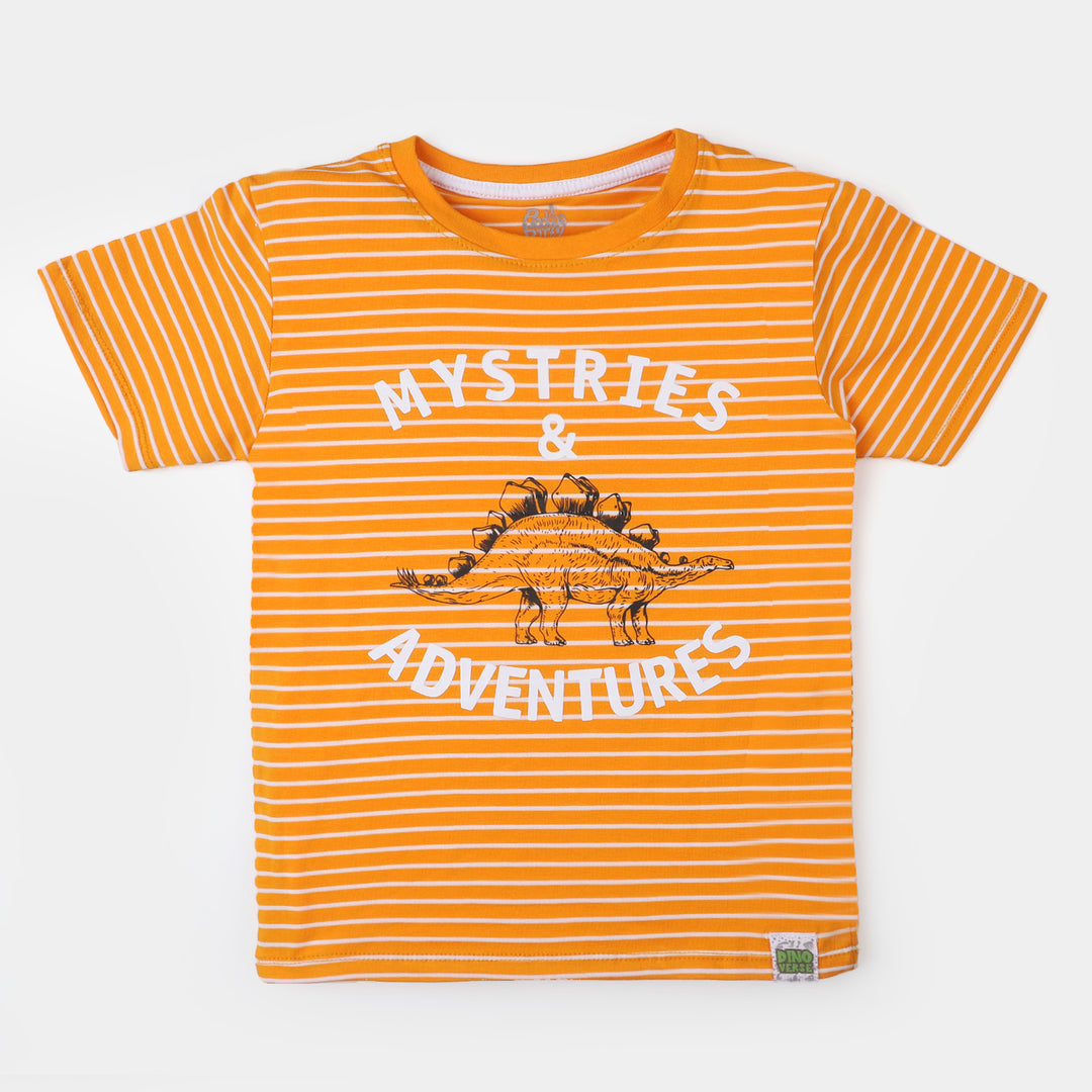 Boys Cotton T-Shirt Adventures - Orange