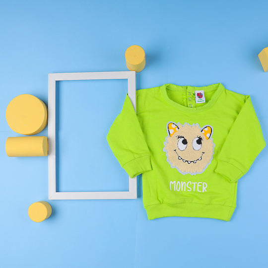 Monster SweatShirt For Girls - Neon Green