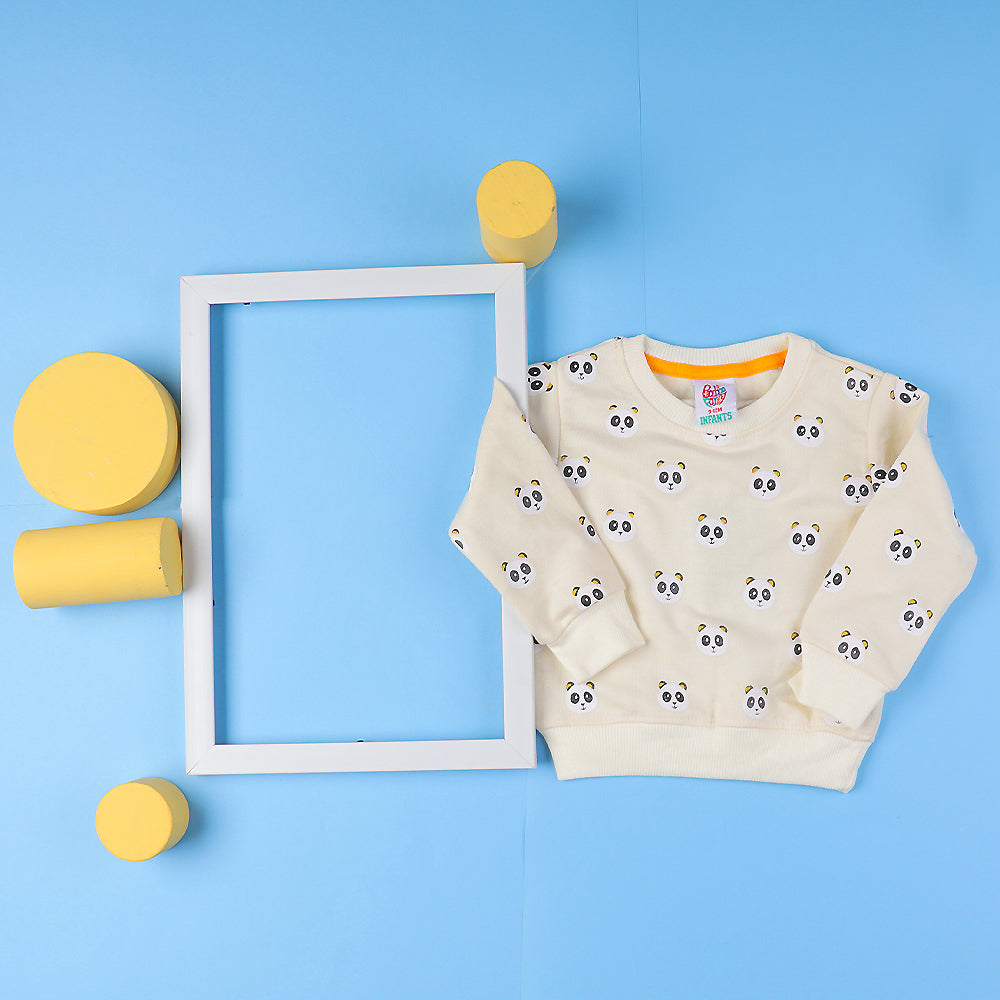 Infant Boys Sweatshirt Bear- White