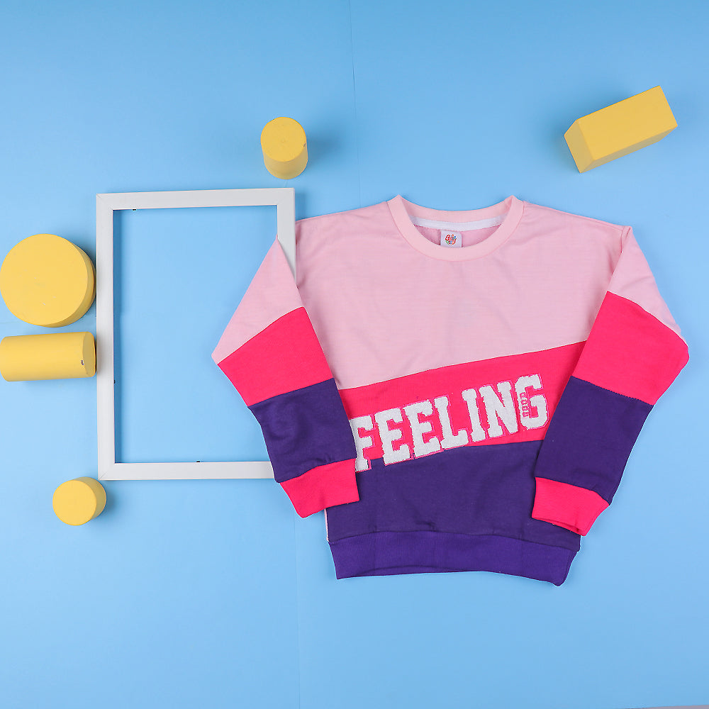 Good Feeling Sweatshirt For Girls - Pink