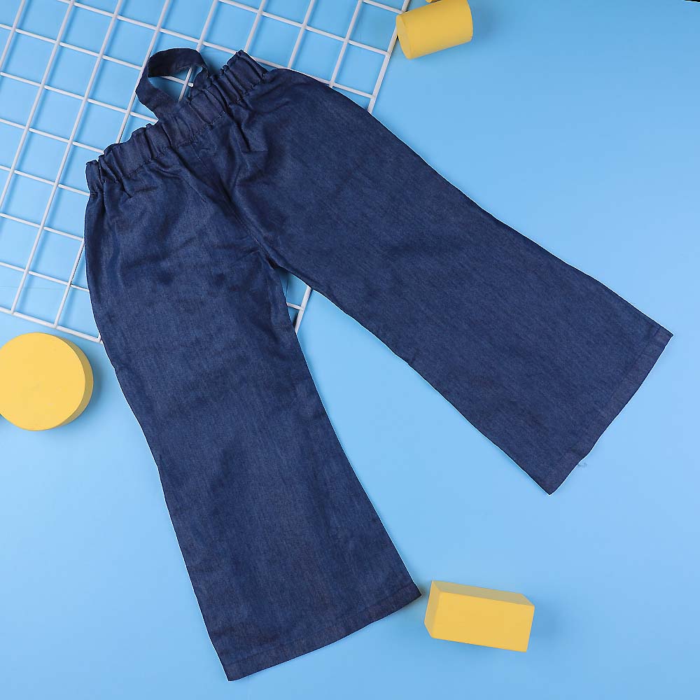 Denim Culotte Pant For Girls - Dark Blue (DP-063)