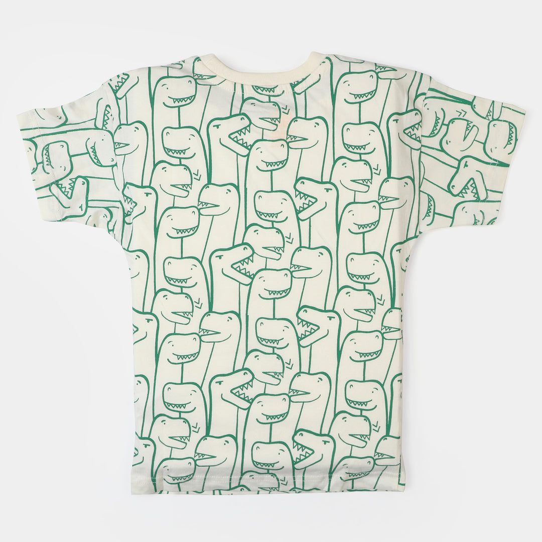 Boys 2 Pcs Suit Dino 2 | White/Green