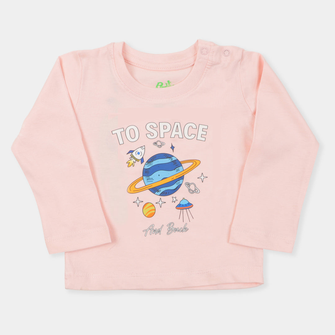 Infant Girls T-Shirt To Space - Light Peach