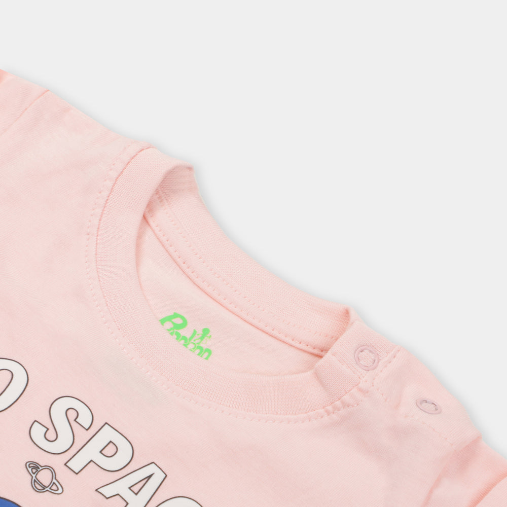 Infant Girls T-Shirt To Space - Light Peach