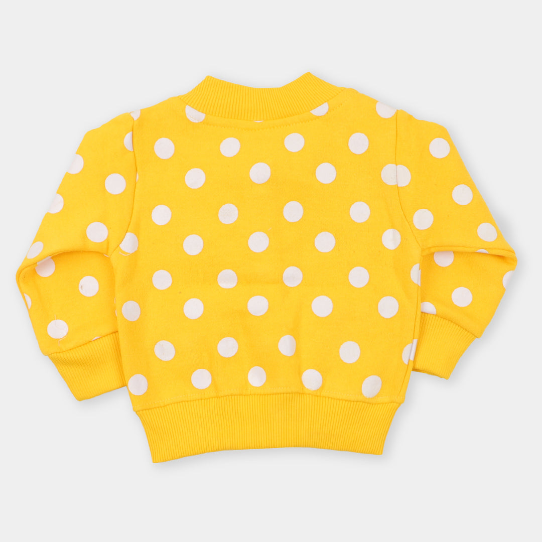 Infant Girls Knitted Jacket Flower - Yellow