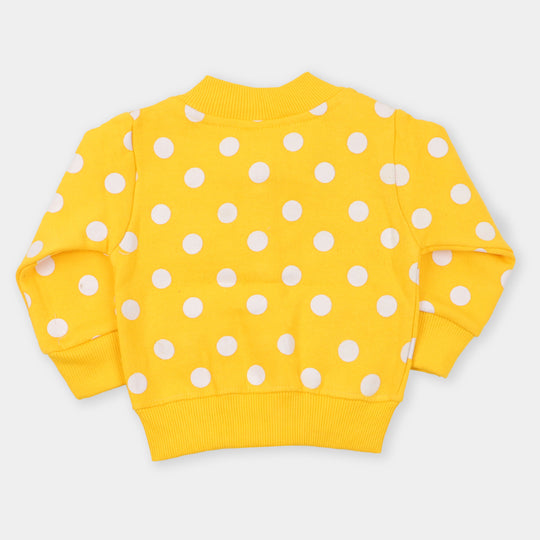 Infant Girls Knitted Jacket Flower - Yellow