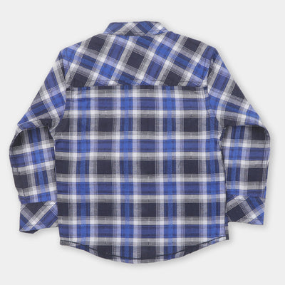 Infant Boys Casual Shirt Character Check - Blue