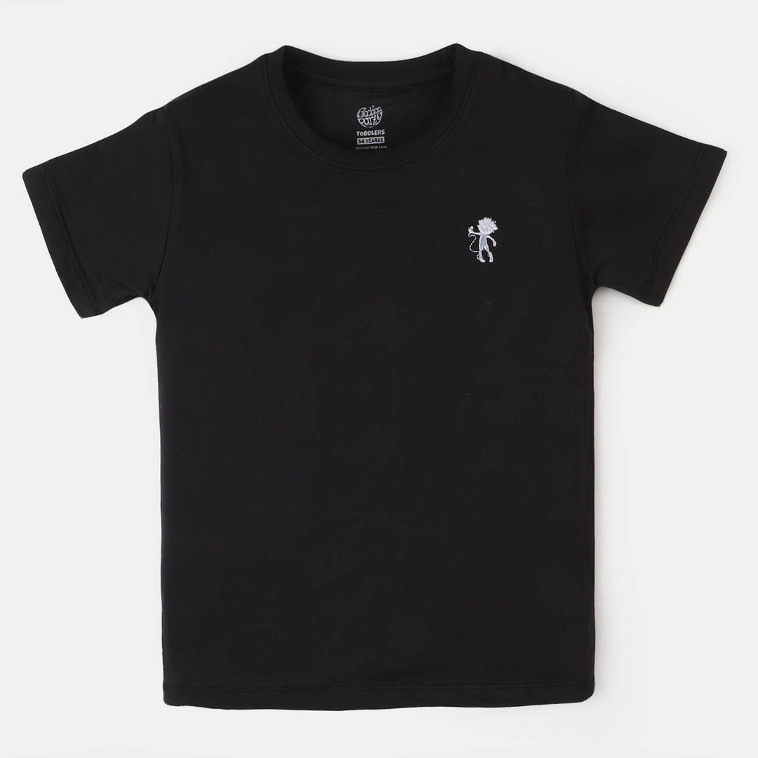 Boys Lycra Jersey T-Shirt | BLACK